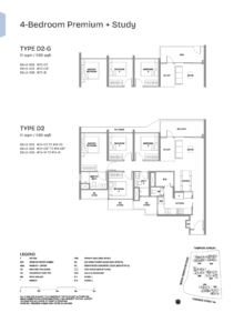 Type D2, D2-G (4b+ST+Study, 1195sqft)